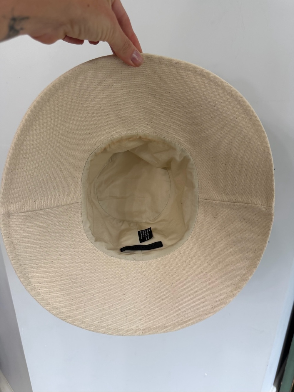 Jenni Kayne Women S/M Oatmeal 100% Cotton Canvas Wide Brim Lined Floppy Sun Hat - Picture 4 of 6